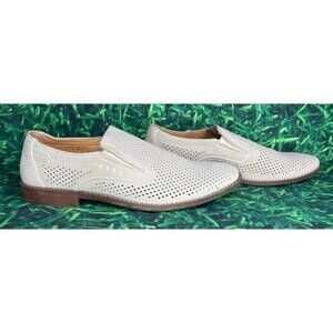 Masimo New York Shoes Mens Size 10 Beige Perforated Slip On Dress Casual Loafers